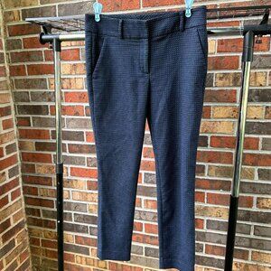 Ann Taylor Loft Navy Polka Dot Marisa Skinny Ankle Cropped Pants Business Casual